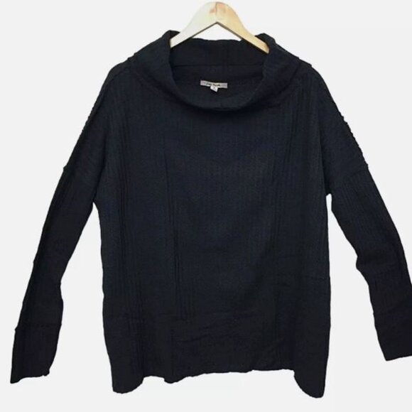 Free People Juicy Long Sleeve Cowl Neck Oversized Black Thermal - Picture 5 of 7